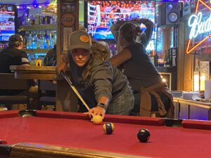 Billiards at the dragonfly bar